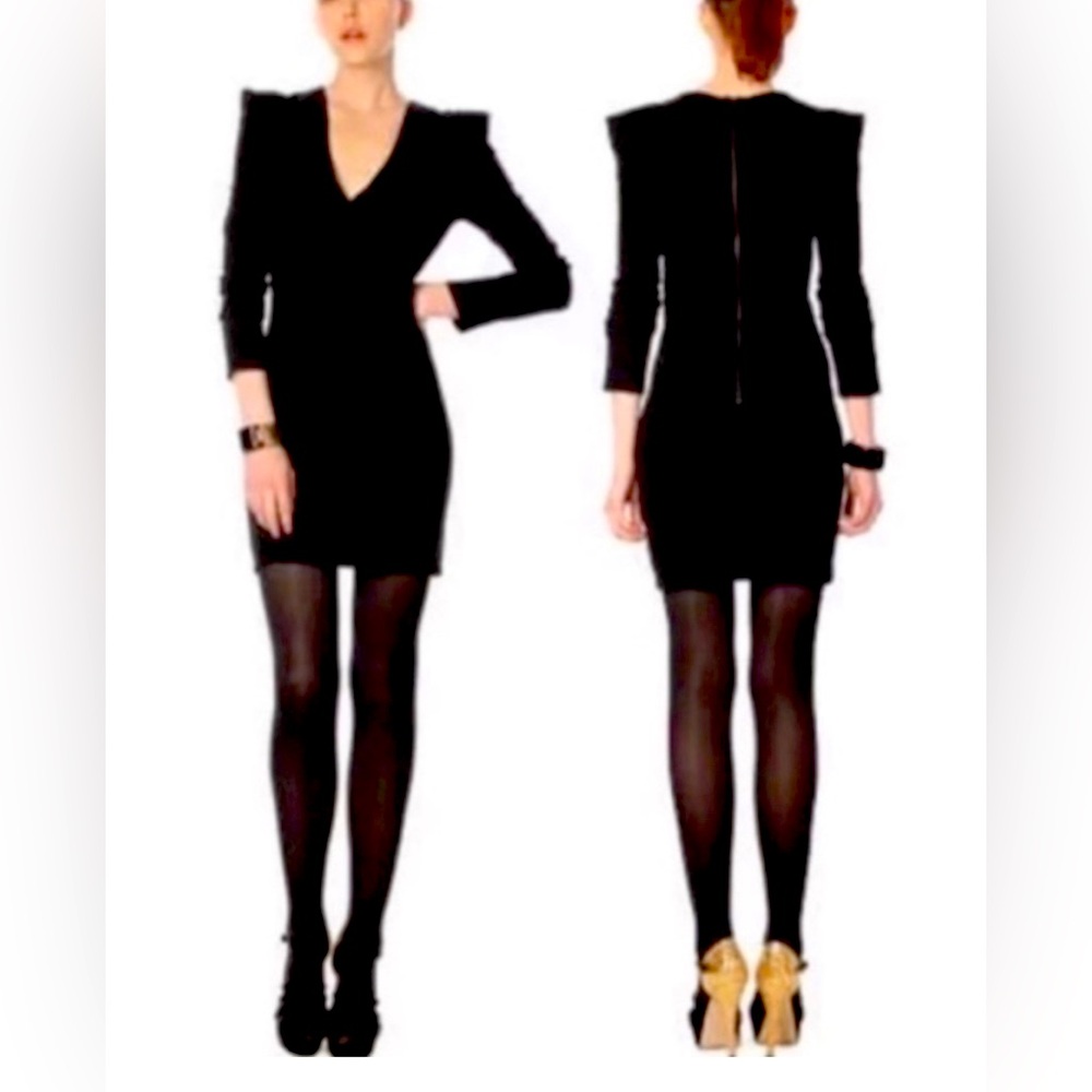 French Connection Long Sleeve Stretch Dress Black Size 8.